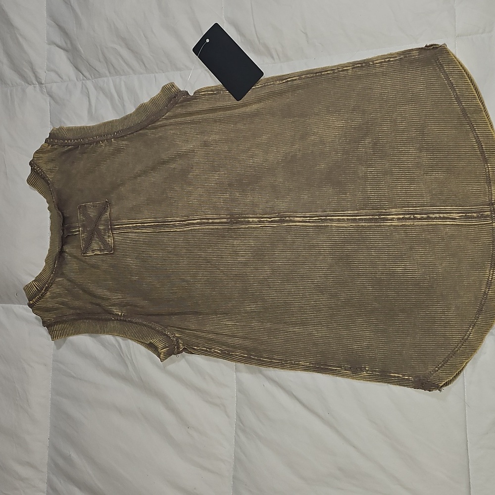 Zenana Womens NWTS Ribbed,mineral Washed Tank Top. Sz Small, Mocha! - Picture 7 of 8